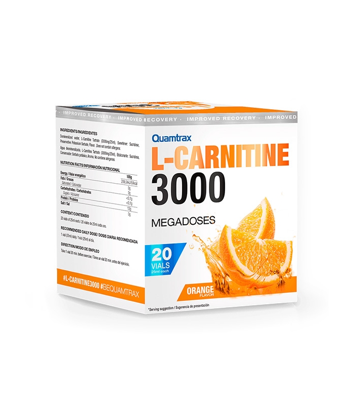 Quamtrax - L-Carnitina 3000 - 20 viales x 25 ml