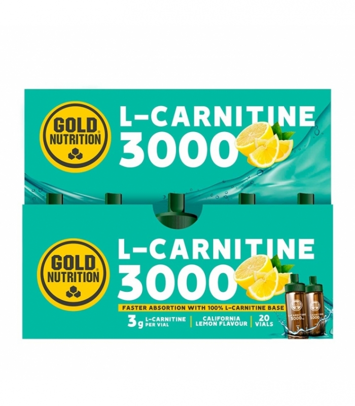 Gold Nutrition - L-Carnitine 3000 20 viales x 10 ml - Sabor Limón
