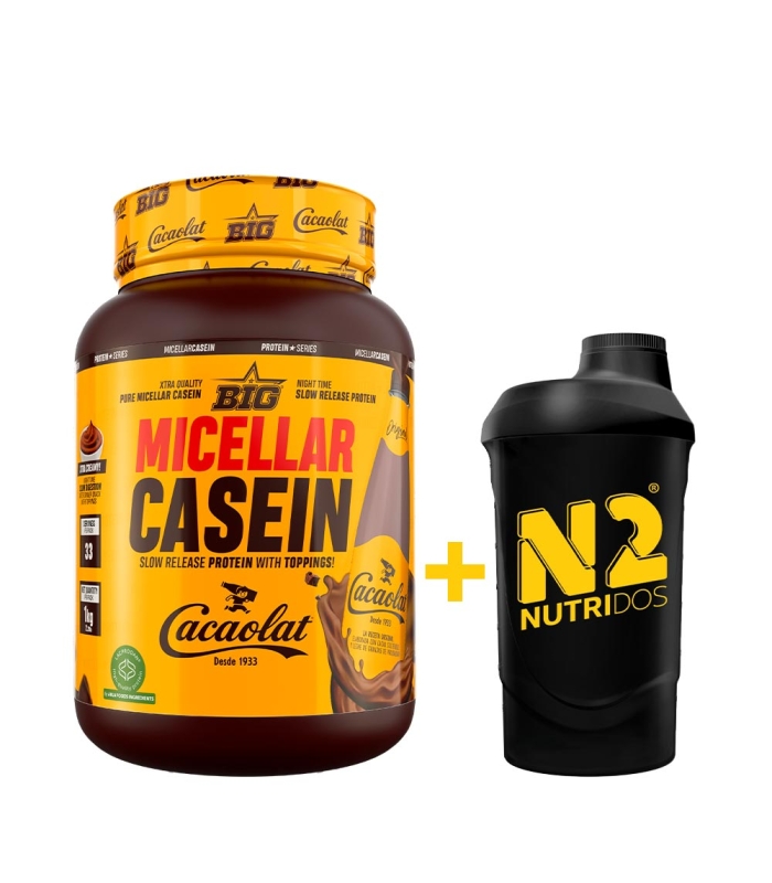 BIG - Pack - Micellar Casein 1 kg + Shaker N2 600 ml - Sabor Cacaolat